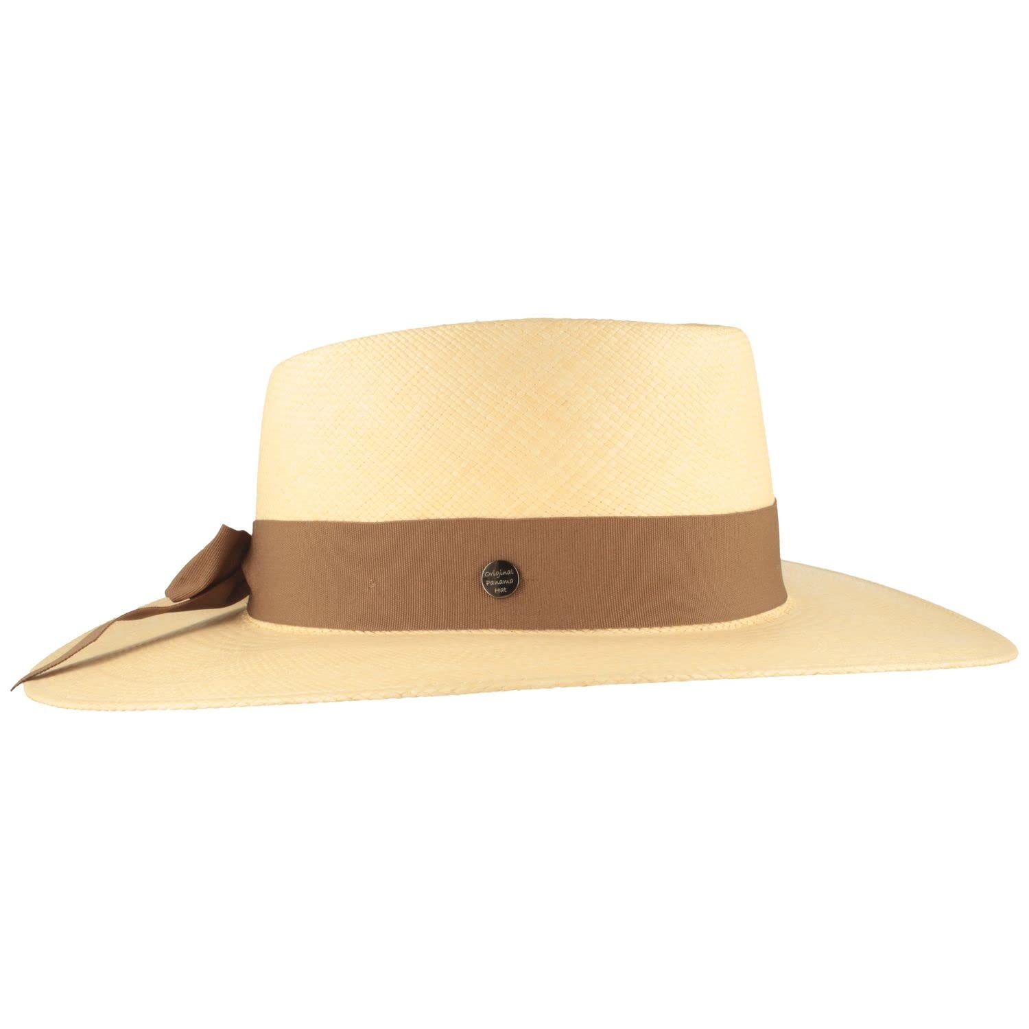 Breiter Cappello Panama Originale per Donna Cappello di Paglia dall'Ecuador Cappello Estivo Bolero Tradizionale Intrecciato a Mano Protezione UV 50+