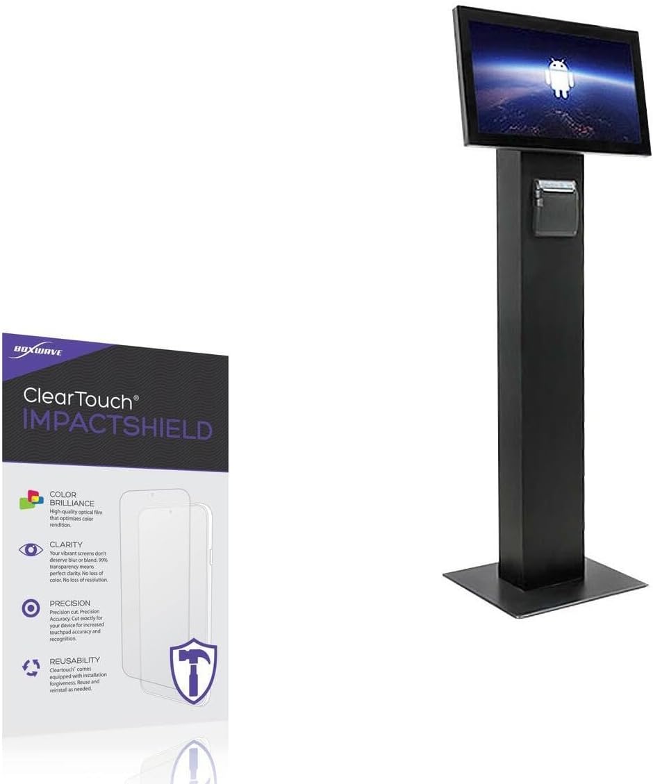 BoxWave Screen Protector Compatible with TEAMSable Android POS Kiosk with Stand (22 in) - ClearTouch ImpactShield (2-Pack), Impenetrable Screen Protector Flexible Film