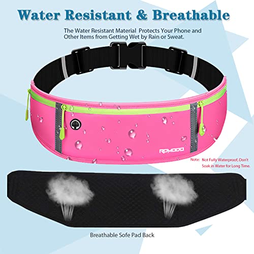 Image of Fanny Packs for Women Men, Running Belt Waist Bag, Waterproof Phone Holder for Running Plus Size Adjustable Runners Belt Running Pouch for iPhone 13 12 11 Pro Max Xs Xr Samsung Galaxy Note, 05 Pink, 7.5 inches