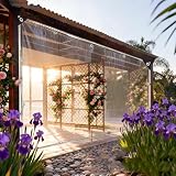 Transparente Kunststoff Wasserdichte Abdeckplane,Pvc Regentuch Abdeckung,LxW-1.2x2.6m/3.9x8.5ft