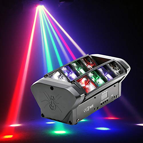 HSL Moving Head stage light,Moving Head spot light,Spider Moving Head 8 Beam Light RGBW DMX Sound Activated for Party Pub Disco Show Wedding Event Stage Lighting DJ Equipment (Spider-2Pack)