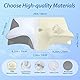 HOMCA 2 in 1 Ergonomisches Nackenkissen Orthopädisches Kopfkissen Memory Foam Kissen für Rücken-, Seiten- und Bauchschläfer, 60x40x12/14cm, Grau