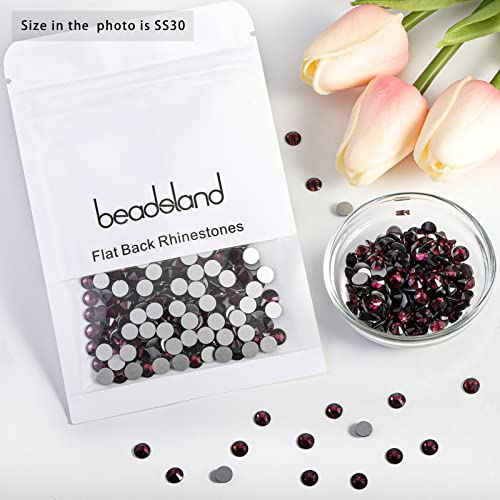 Image of Beadsland Flat Back Crystal Rhinestones, Amethyst, SS30, 576pcs | Flatback Glass Gems, 6.3-6.5mm, for Nail Art Craft, Glue Fix