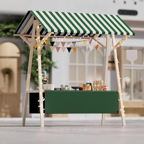 Carrito portátil para vendedores al aire libre, plegable, móvil, 120 x 200 cm, puesto verde para mercados, eventos de comida callejera, tiendas emergentes, ferias al aire libre