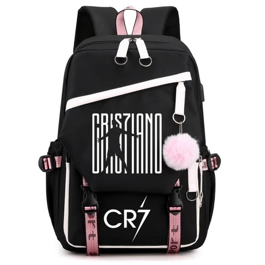Ubervia® Cristiano Ronaldo CR7 Backpack with USB Port CR7 School Laptop Backpacks CR7 Cosplay Backpack Shouler Bag Travel Casual Daypacks Bookbag Book Bag Cartoon Schoolbag Backpacks-Black (B0CZRWBCDK) Amazon Price History, Amazon Price Tracker