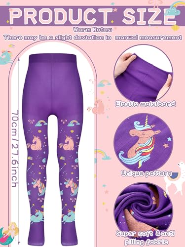 Bencailor 3 Pairs Girls Pantyhose Tights for Dance little girls printed leggings Seamless Soft Stockings Non Slip3