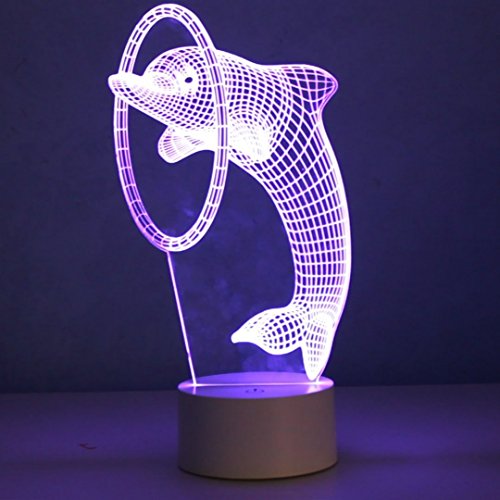 Optical Illusion 3d Dolphin Lamp - Delfino lampada...