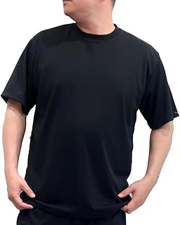 メンズ 大きいサイズ ドライメッシュ 吸汗速乾Tシャツ UVカット機能付き 半袖 長袖 Vネック クルーネック 無地 シンプル ルームウェア 部屋着 LL 3L 4L 5L 6L 7L 10001942