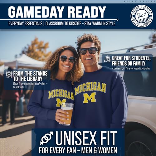 Image of NCAA College Sweatshirt Fleece Crewneck Pullover for Men and Women | Officially licensed NCAA college gameday crewneck pullover - 9 oz fleece lined sweatshirt with arch and logo design