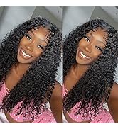4GIRL4EVER Glueless Wear Go Wigs Water Wave T Part Lace Front Wigs Human Hair Pre Plucked 4x1 Pre...