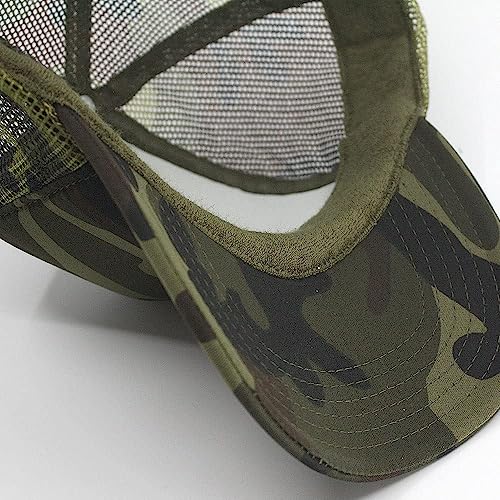 Image of The Vintage Year High Crown Foam Mesh Camouflage Trucker Hat Baseball Cap