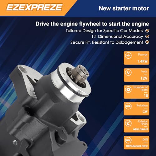 Image of Ezexpreze 18905N Harley-Davidson Starter Replacement New for 2007 Road King 2006-2014 Heritage Softail Dyna FLHR FLHRC FLHRS FLHT FLHX FLSTC, 31618-06 31619-06A 428000-3490 3491 410-52175 SHD0013