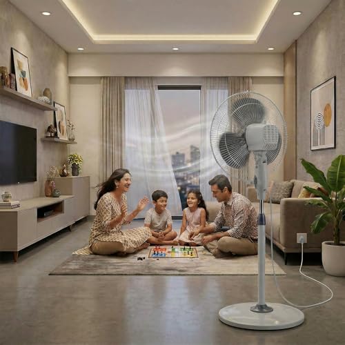 Image of amazon basics 16-Inch Pedestal Fan | Tilting Head | 1400 RPM | Silent Operation| 400mm Sweep Length (Grey) (ABPFNS)
