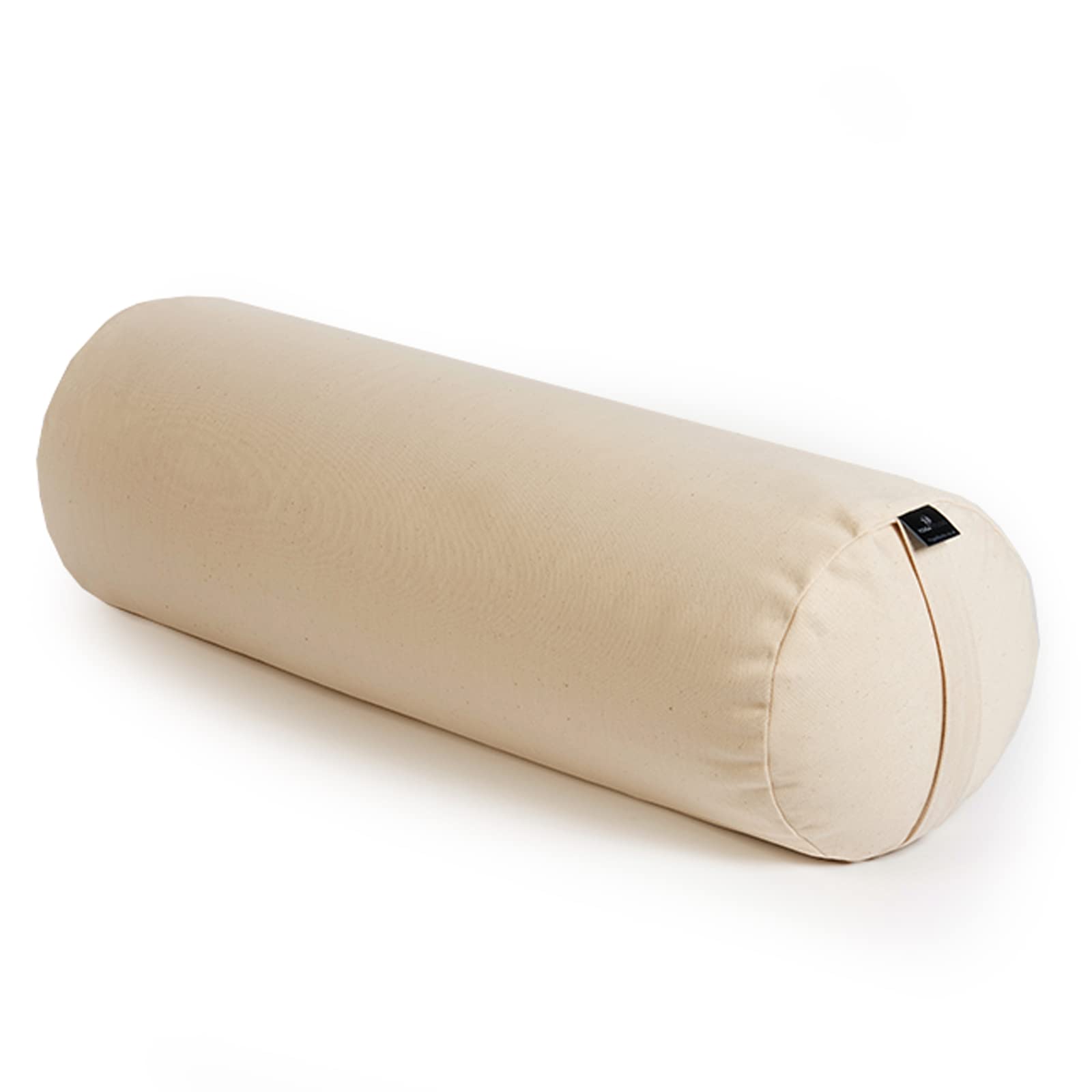 Yoga Studio Lotus - Cojín de algodón con cremallera YKK (23 x 61 cm), color trigo sarraceno orgánico