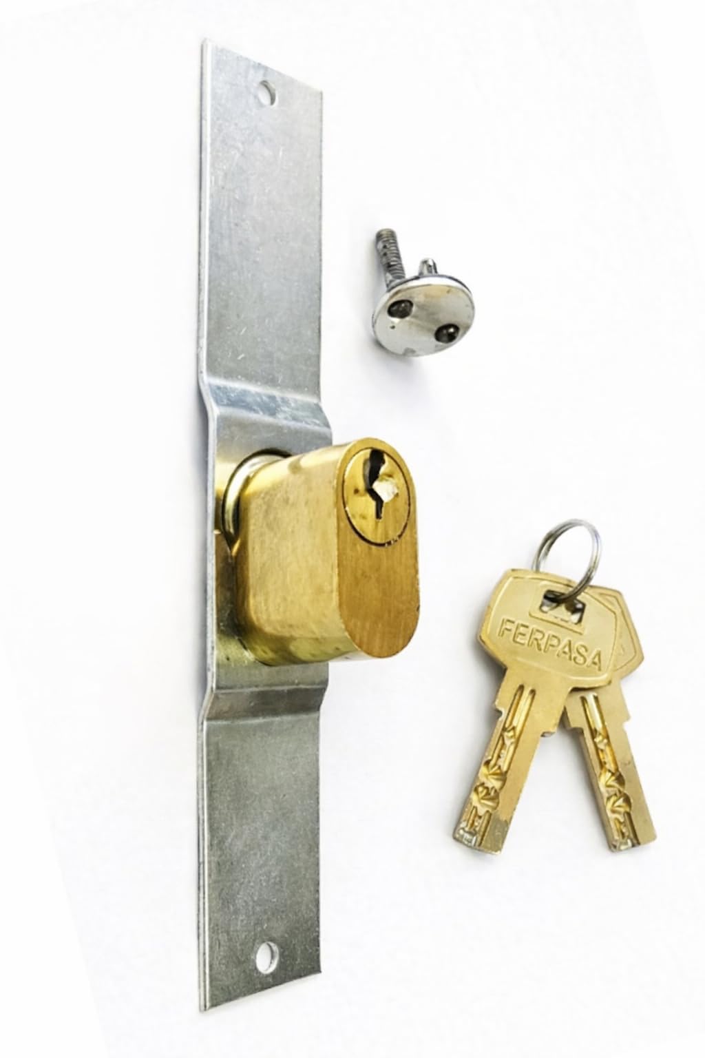 Ferpasa Cerradura Puerta Ballesta Con Llave De Puntos | Cierre Extensible | Seguridad Para Armarios Y Cajones