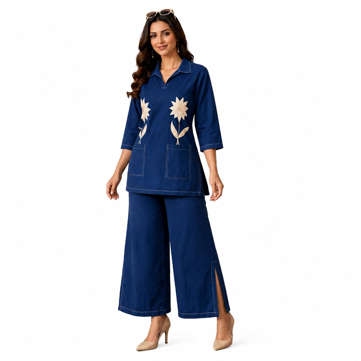 women's cotton co-ord set | kurta and pant set for women | casual and office wear two piece outfit | western outfit