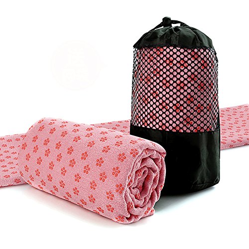 Tapis de yoga en coton rose de haute qualité pour séances de fitness et pilates
