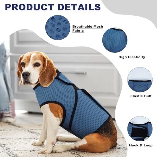 Manteau anxiété chien séparation solution calmante réglable bleu L
