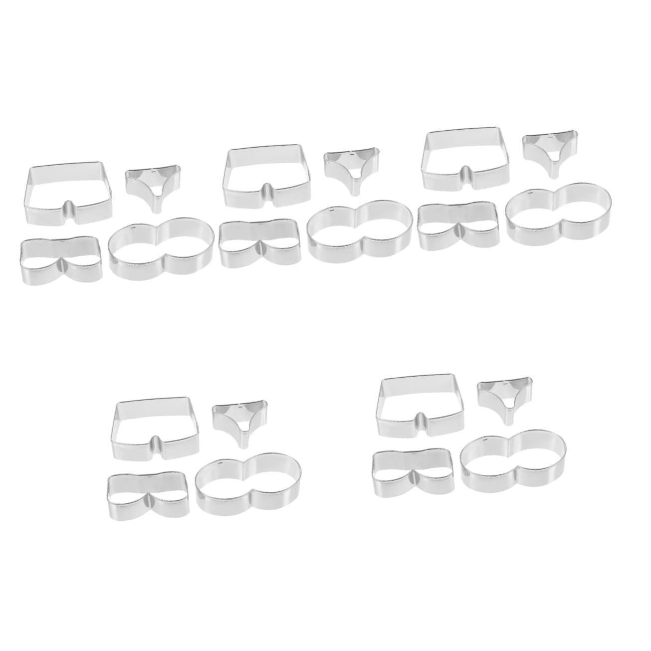 Cabilock 5 Ensembles Moule À Gâteau De Coiffage De Sous-vêtements Emporte-pièce En Forme En Forme De Coupe-fondants En Acier Inoxydable Emporte-pièce En Métal 4 Pièces * 5