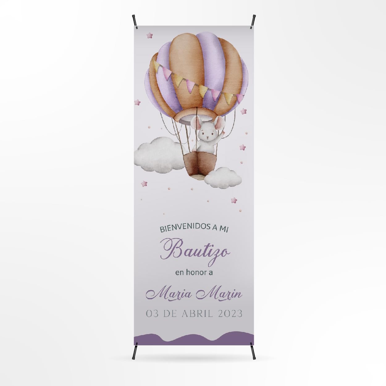 Photocall Bautizo Personalizado - Decoración para Niña o Niño - Pancarta Mi Bautizo 70x180cm - Personalización Única con Nombre, Fecha o Foto - 11 Modelos