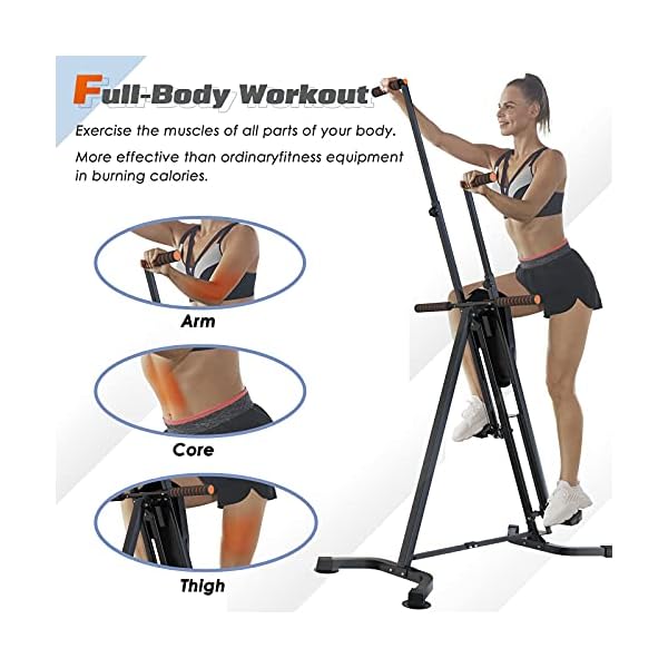 Sportsroyals Vertical Climber Exercise Machine, Folding Climbing Machine Full Body Workout Machines for Home, Stair Climber with Digital Monitor(Max Capacity 300 Lbs)