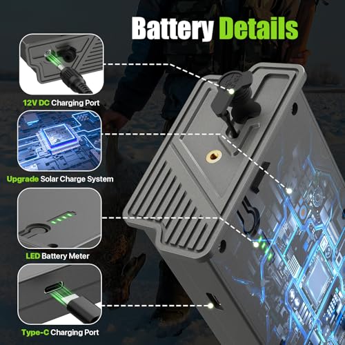Image of New Reveal Lithium Battery Pack Compatible with Reveal Hunting Camera Ultra, X, X Pro, Pro 3.0, X Gen 2.0 3.0, XB, SK, Upgraded Solar Panel Compatibility, LED Battery Meter (Pack of 2)