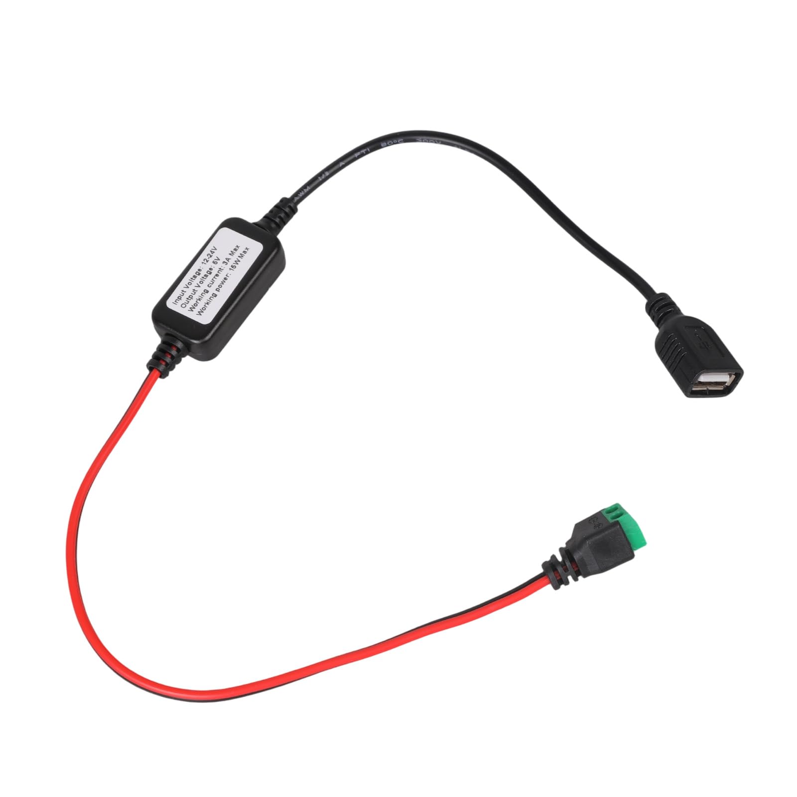 Ljmyy 2Pin To USB Female 5V 3A Charging Cable For Car Battery Solar Panel Power Supply 12V 24VDC Input