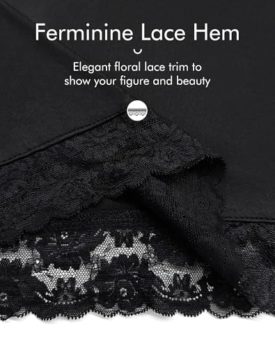 Image of MANCYFIT Bloomers for Women, Lace Trim Slip Shorts