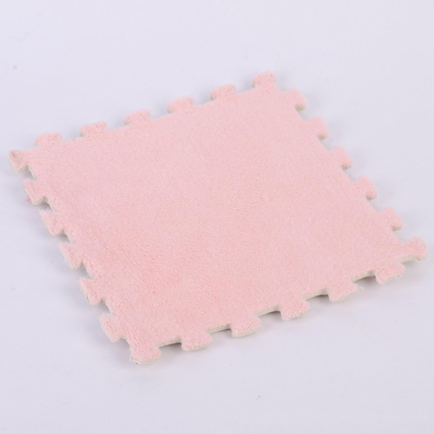 Maty do raczkowania 18-częściowy pluszowy dywan piankowy z pianki kwadratowej układanki 12x12x1in(Pink)