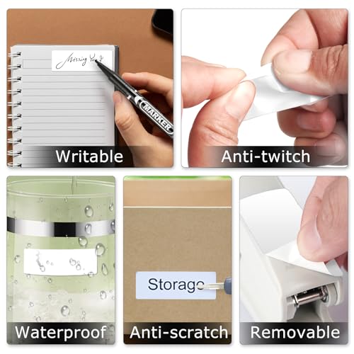 YIKIADA White Direct Thermal Labels Vinyl 1 x 2 Inch Self-Adhesive Rectangle Stickers Roll Waterproof Printer Decals Name Tag for QR Code DIY Office Address 500 PCS - Thumbnail 6