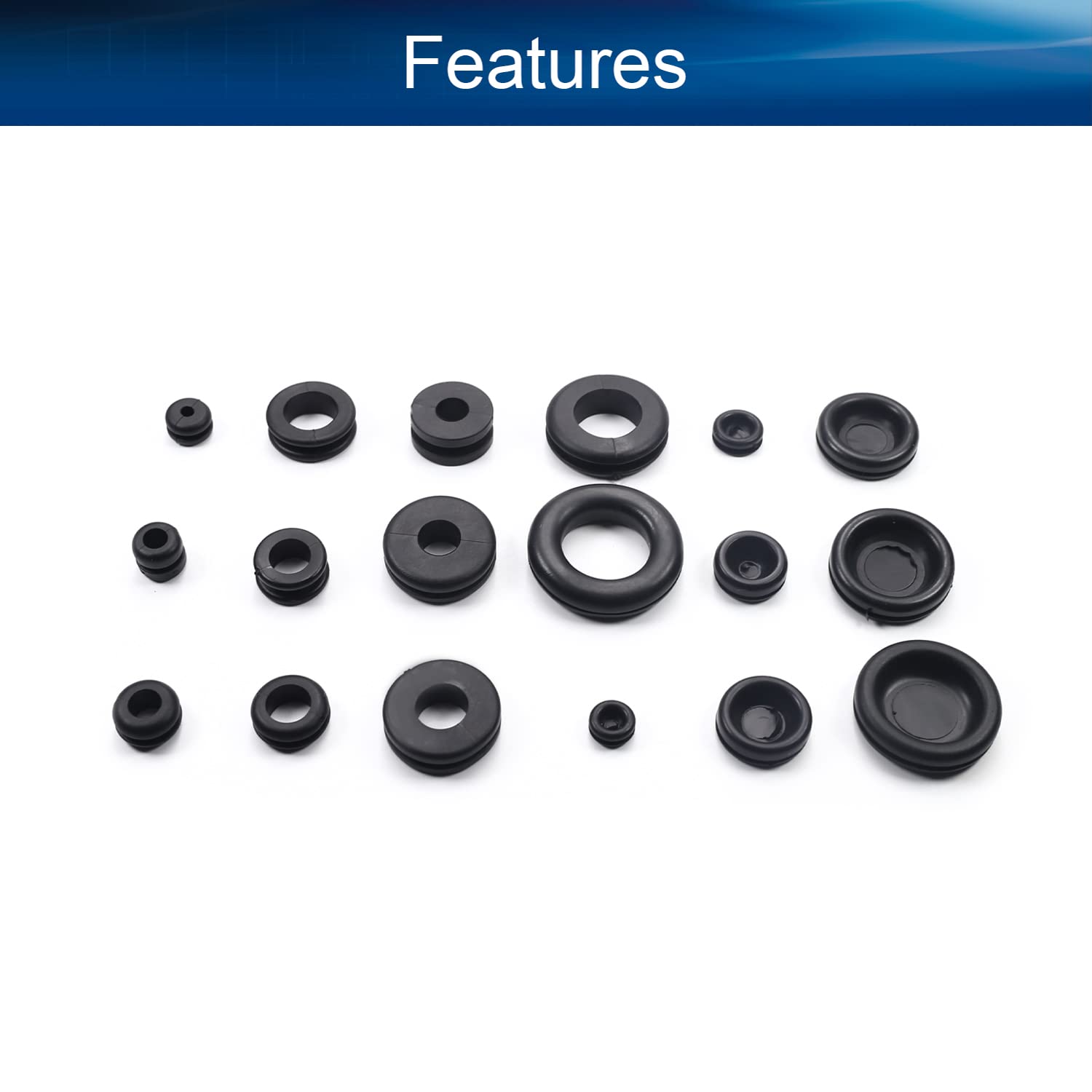 125pc Rubber Grommet Firewall Wire Gasket Solid Hole Plug - Foto 13