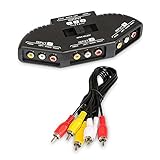 Fosmon AV セレクター 切替器 3入力1出力 コネクタ 3ポート【RCAスイッチ + RCAコンポジット AVケーブル付】 (3入力1出力)