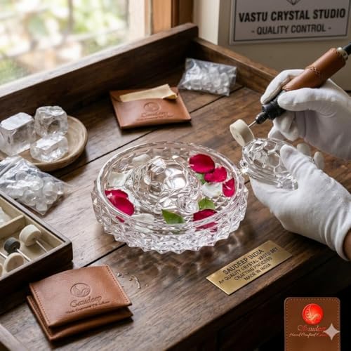 Image of SAUDEEP INDIA Vastu Feng Shui Crystal Turtle Tortoise with Plate for Good Luck, Wealth & Prosperity | Rakhi for Brother | Raksha Bandhan Gift & Home Decor Combo(Lotus)