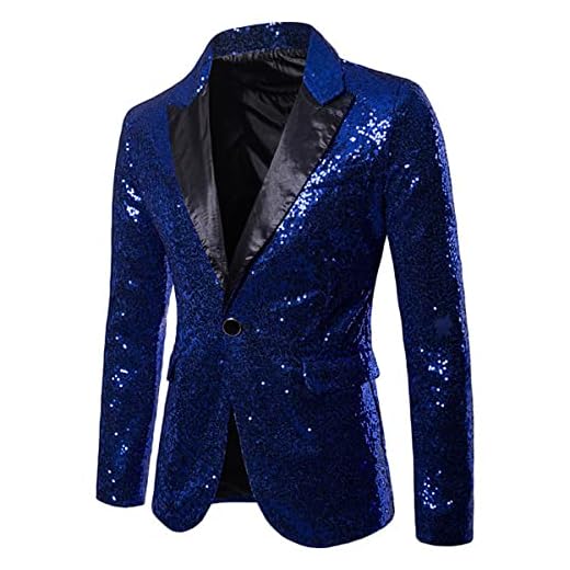 Gold Sequins Tuxedo Blazer Men Mens Blazers Suit Jacket Slim Fit One Button Shiny Glitter Blazer