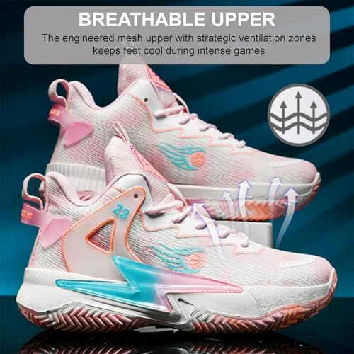 Moodeng Womens Basketball Shoes Breathable Non Slip Sports Shoes Fashion Running Sneakers Supportive Athletic Gym Shoes3