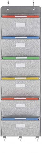 Miniatura 7 de Organizador de archivos sobre la puerta  6 bolsillos extra grandes para colgar en la pared, soporte de archivos de almacenamiento para revistas,