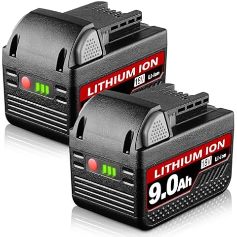 PDstation 2Packs M-18 9.0Ah Battery Replacement for Milwaukee M-18 Battery Compatible with Milwaukee Battery 18 Volt Lithium 48-11-1850 48-11-1862 48-11-1840 48-11-1828 48-11-1815 Cordless Power Tools Cover
