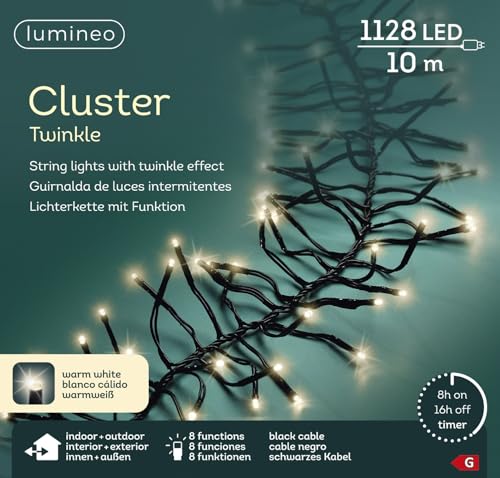 Kaemingk Lichterkette CLUSTER TWINKLE 1128 LED 10,5 m warm weiß,...