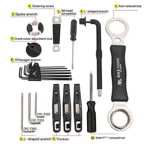 Kit de réparation multifonction pour vélo avec accessoires complets