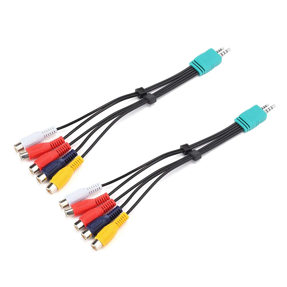 2 Cavi Video Da 3,5mm + 2,5mm A 5 RCA Per TV LCD | Segnale Componente Con Funzione 3D | Lunghezza 20 Cm