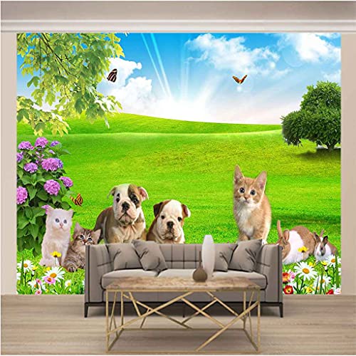 Poster geant mural personnalisé chien 3D auto-adhésif - 3