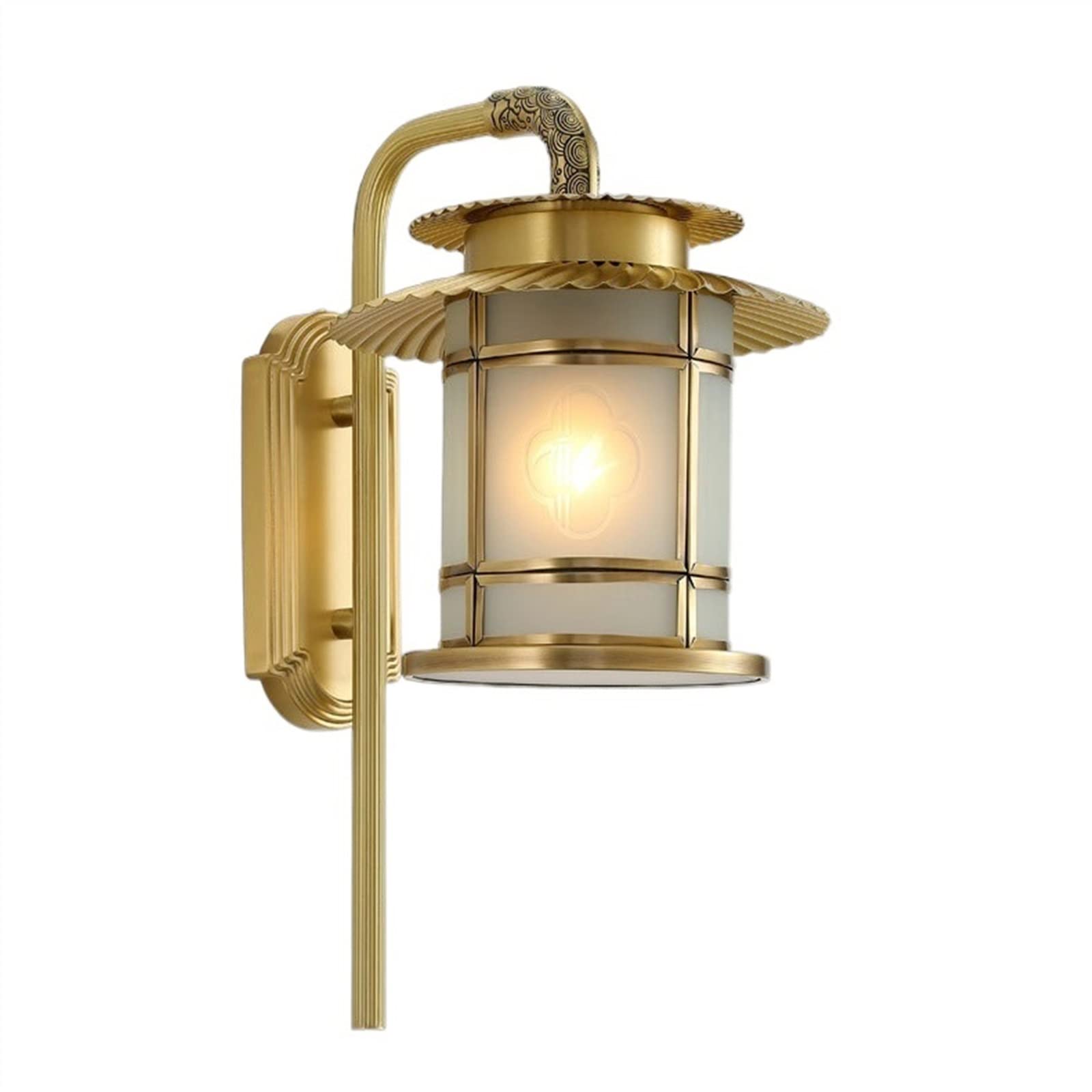 Yinj9562fg Living Room Classical Lantern Shaped Wall Lamp Bedroom Bedside Lighting Light Luxury Copper Decorative Decor
