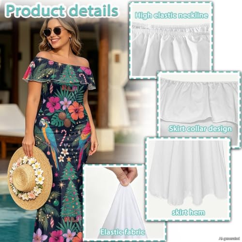 Image of Polynesian Dresses for Women Off Shoulder Maxi Dress Puletasi Samoan Dresses S-7XL