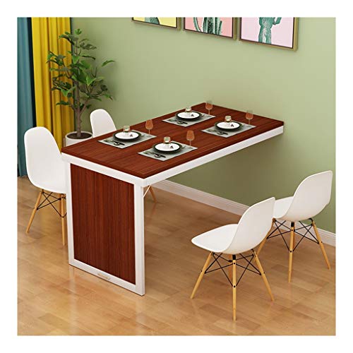 Wall Table HUAHUA Folding Solid Wood Folding, Home Wall-Mounted Desk for Extra Work Or Dining Space (Color : Style 2, Size : 120x60x75cm)