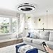 Deckenventilator mit Beleuchtung, dimmbare Lüfterbeleuchtung mit Fernbedienung, geschlossener , halbbündige Montage, 2,4-GHz-WLAN, Bluetooth und App-gesteuert,Schwarz…