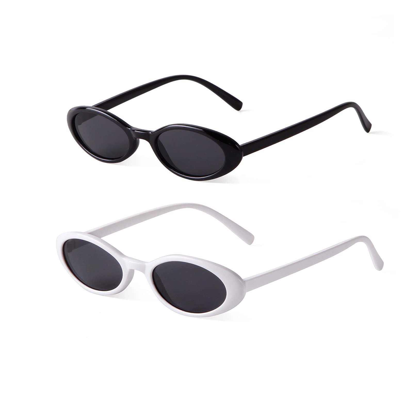 VIA LEECA Trendy Oval Sunglasses Women 90’s Vintage Sun Glasses Fashion Tinted Glasses UV400 Protection