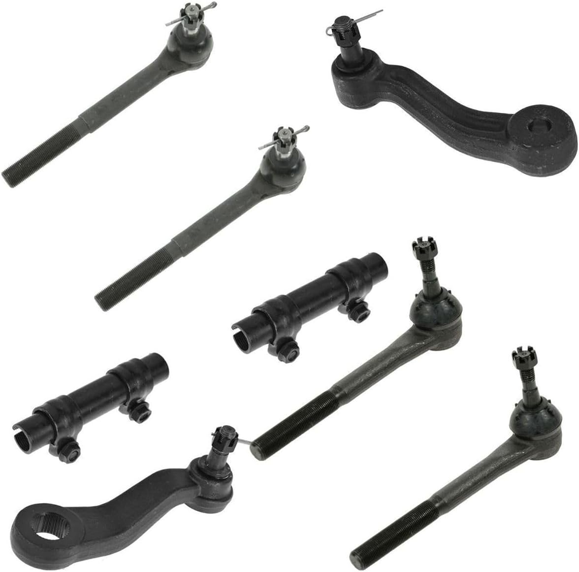 Idler for Yukon for Tahoe for C2500/C1500 Suburban for C3500HD for C3500/C2500/C1500 Arm Tie Rod Adjusting Sleeve Steering Suspension Kit Set 8pc Sealed Front Left Right ES2004S 7839709