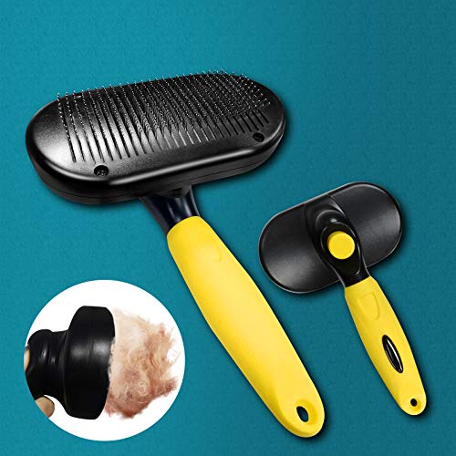 Eguled Dog Slicker Grooming Brush Cat with Short to Long Hair Removes Self cleaning Supply Sheding Brush Pet Comb Tool for Furminator Large Dog Removes Mats, Tangles Loose Hair and Undercoat Treatment