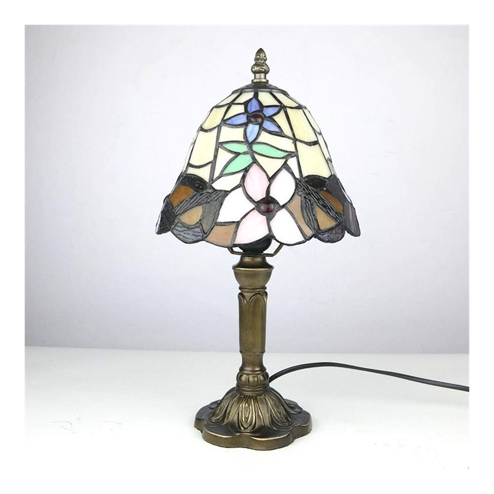 Vickers Tiffany Table Lamp Passe Brass and Art Glass Shade for Surviving Room Family Bedroom suitable for home