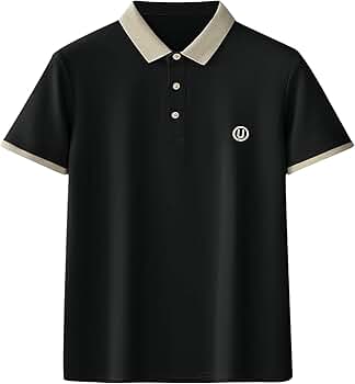 トップス Gather black polo shirts Cotton and silk polo shirt | Gutteridge | Men's Sweaters